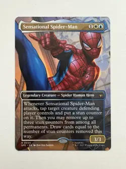 Sensational Spider-Man Borderless MTG Magic the Gathering Card NM Near Mint SPE - Image 1