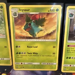 BULBASAUR IVYSAUR VENUSAUR Shining Legends 3 CARD EVOLUTION SET Sun & Moon 2017! - Image 3