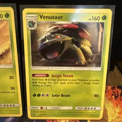 BULBASAUR IVYSAUR VENUSAUR Shining Legends 3 CARD EVOLUTION SET Sun & Moon 2017! - Image 4