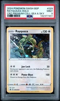 PSA 9 Pokemon Slab Crown Zenith Promos Rayquaza & Kyogre Cosmos Holo Cards - Image 2