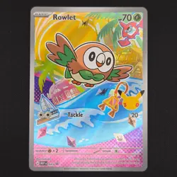 Pokemon TCG Card Rowlet MEP 043 First Partner Black Star Promo - NM - Image 1