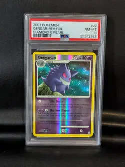 Pokemon Gengar 27/130 Reverse Holo Diamond & Pearl Base PSA 8 NM-MT New Cert - Image 1