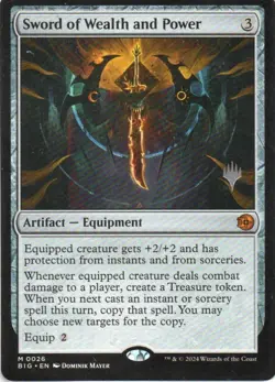 MTG: Thunder Junction: Big Score: Promo Pack Sword of Wealth and Power: LP Con - Image 1