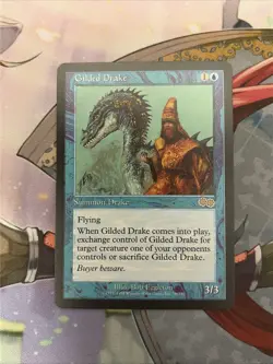 1x Gilded Drake Light Play, English Urza's Saga MTG Magic NM - Image 1