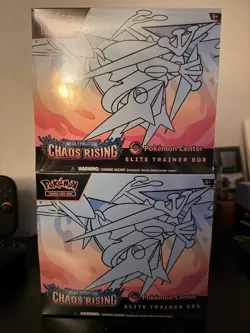 2x Pokemon TCG Chaos Rising Pokemon Center ETB Elite Trainer Boxes - On Hand - Image 1