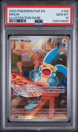 PSA 10 Minun 194/182 Paradox Rift IR Pokemon Illustration Rare Gem Mint 2023 - Image 1