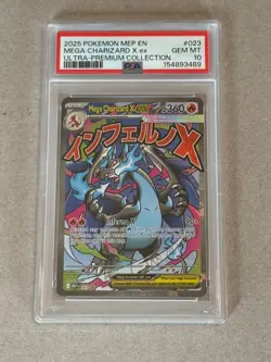 2025 Pokemon MEP EN-ME Black Star Promo MEGA CHARIZARD X ex #023 PSA 10 Gem Mint - Image 1