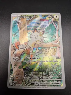 Pokemon TCG Meowth 106/094 Me02: Phantasmal Flames Illustration Rare Holo - Image 1