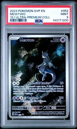 2023 Pokemon 151 SVP EN Mewtwo EX #052 Ultra Premium UPC Black Star Promo PSA 9 - Image 1