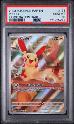 2023 POKEMON PAR EN-PARADOX RIFT ILLUSTRATION RARE #193 PLUSLE PSA 10 - Image 1