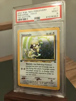 Pokemon Smeargle 1st Edition Neo Discovery Holo Rare PSA 9 #11/75 2001 - Image 1
