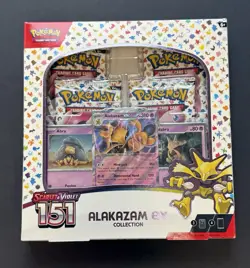 Pokemon TCG Scarlet and Violet - 151 Alakazam ex Collection Box - 4 Packs - Image 1