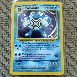 Poliwrath 13/102 Holo Holo Rare Base Set Unlimited Pokemon LP - Image 1