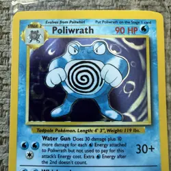 Poliwrath 13/102 Holo Holo Rare Base Set Unlimited Pokemon LP - Image 2