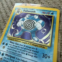 Poliwrath 13/102 Holo Holo Rare Base Set Unlimited Pokemon LP - Image 4