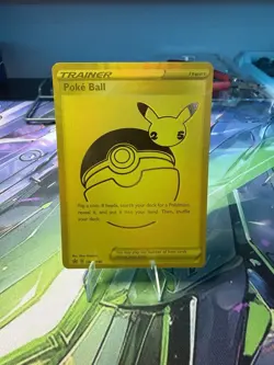Pokemon Gold Poke Ball Trainer Swsh146 25th Anniversary Promo NM - Image 1