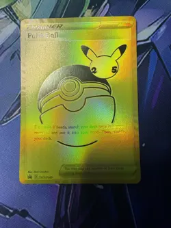 Pokemon Gold Poke Ball Trainer Swsh146 25th Anniversary Promo NM - Image 2