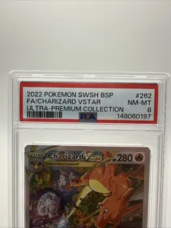 2022 Pokemon Sword & Shield Brilliant Stars FA/Charizard VSTAR PSA 8 Secre #262 - Image 3