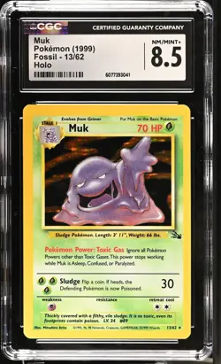 Muk 13/62 Holo Fossil Pokemon CGC 8.5 Nm/mint+ - Image 1