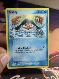 Krabby 54/100 Ex Crystal Guardians Reverse Holo Foil Stamped 2006 Pokemon MP HP - Image 3