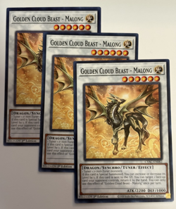 YUGIOH-3x- Golden Cloud Beast - Malong - CYAC-EN082 - Common - (PLAYSET) - Image 1