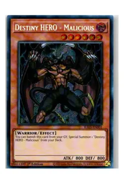 Destiny HERO - Malicious (Secret Rare) RA03-EN001 Yu-Gi-Oh NM - Image 1