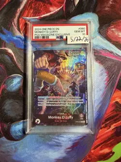PSA 10 Monkey D. Luffy OP05-060 Leader PSA Magazine Exclusive ONE PIECE TCG EN - Image 1