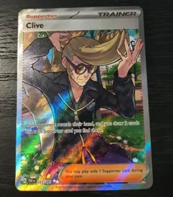 Pokemon Paldean Fates Clive Double Rare Trainer Card 227/091 NM - Image 1