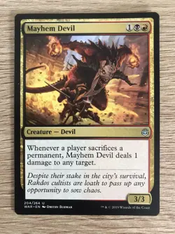 Mayhem Devil MTG Magic the Gathering Card NM Near Mint War of the Spark - Image 1