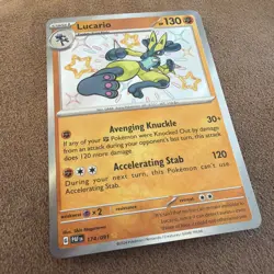 Pokemon TCG Lucario Paldean Fates Baby Shiny Rare Holo Card 174/091 NM/M - Image 1