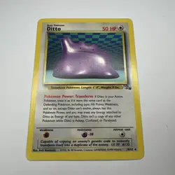 💥 Ditto 18/62 Fossil Set Rare WOTC Pokemon 1999 Vintage Card - Image 1
