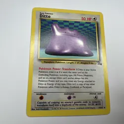 💥 Ditto 18/62 Fossil Set Rare WOTC Pokemon 1999 Vintage Card - Image 2