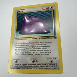 💥 Ditto 18/62 Fossil Set Rare WOTC Pokemon 1999 Vintage Card - Image 3