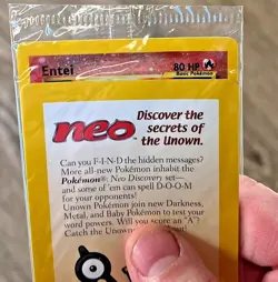 Pokemon WOTC Black Star Promo #34 Entei Reverse Holo Sealed Card 2001 - Image 3