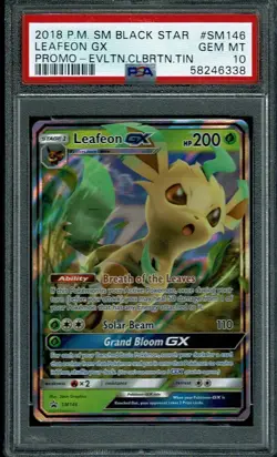LEAFEON GX 2018 POKEMON SM BLACK STAR PROMO #SM146 PSA 10 GEM MINT - Image 1