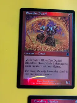 Bloodfire Dwarf & Bloodfire Infusion. Apocalypse. Old Border FOIL. MTG 2 Card. - Image 5