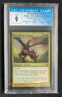 Mtg Broodmate Dragon (CGC) 9 Shards of Alara, Rare foil [2008] - Image 1