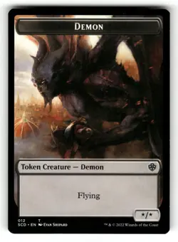 Demon Double-Sided Token NM Starter Commander Decks 12 MTG Regular Token - Image 1