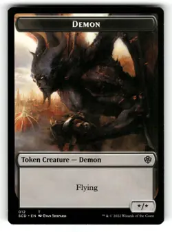 Demon Double-Sided Token NM Starter Commander Decks 12 MTG Regular Token - Image 2