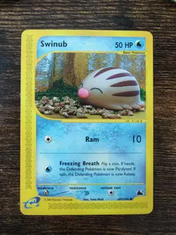 Skyridge Swinub 107/144 Non Holo Pokemon Card Yuka Morii MINT (PACK FRESH) - Image 1