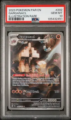 PSA 10 GEM Mint Garganacl 202/182 Illustration Rare - Pokemon Paradox Rift SV04 - Image 1