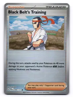 Black Belt's Training NM 099/131 Prismatic Evolutions Pokemon TCG Pokeball Holo - Image 1