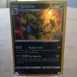 Pokemon Tyranitar 043/078 Pokemon GO Holo Rare Stage 2 180HP 180ATK - Image 1