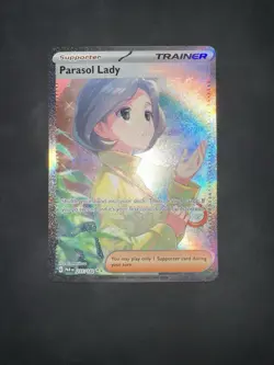 Parasol Lady, Morty's Conviction & Geeta Pokemon Full Art Trainer HOLO Lot - Image 3