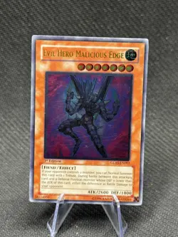 Evil Hero Malicious Edge 1st Edition NA Print Ultimate Rare GLAS-EN003 Yu-Gi-Oh - Image 1