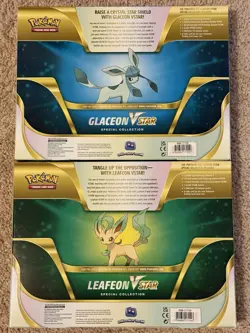 Pokemon VSTAR Special Collection Leafeon Glaceon (Lot of 2) with Evolving Skies - Image 2
