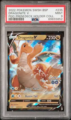 2022 POKEMON SWSH BLACK STAR PROMO #235 DRAGONITE V PSA 9 - Image 1