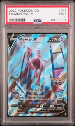2022 POKEMON GO #072 FULL ART/MEWTWO V PSA 9 - Image 1