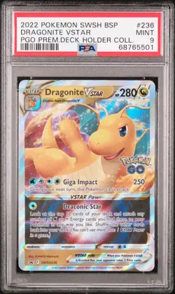 2022 POKEMON SWSH BLACK STAR PROMO #236 DRAGONITE VSTAR PSA 9 - Image 1