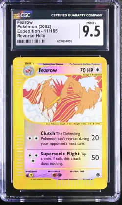 CGC 9.5 2002 Fearow Pokemon Expedition Reverse Holo 11/165 - Image 1
